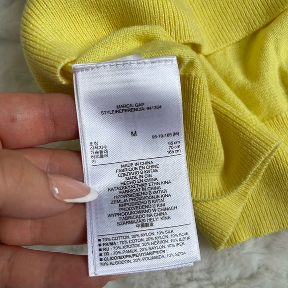 Gap with silk range crew neck soft jumper in pastel yellow size M - Picture 6 of 6